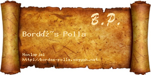 Bordás Polla névjegykártya